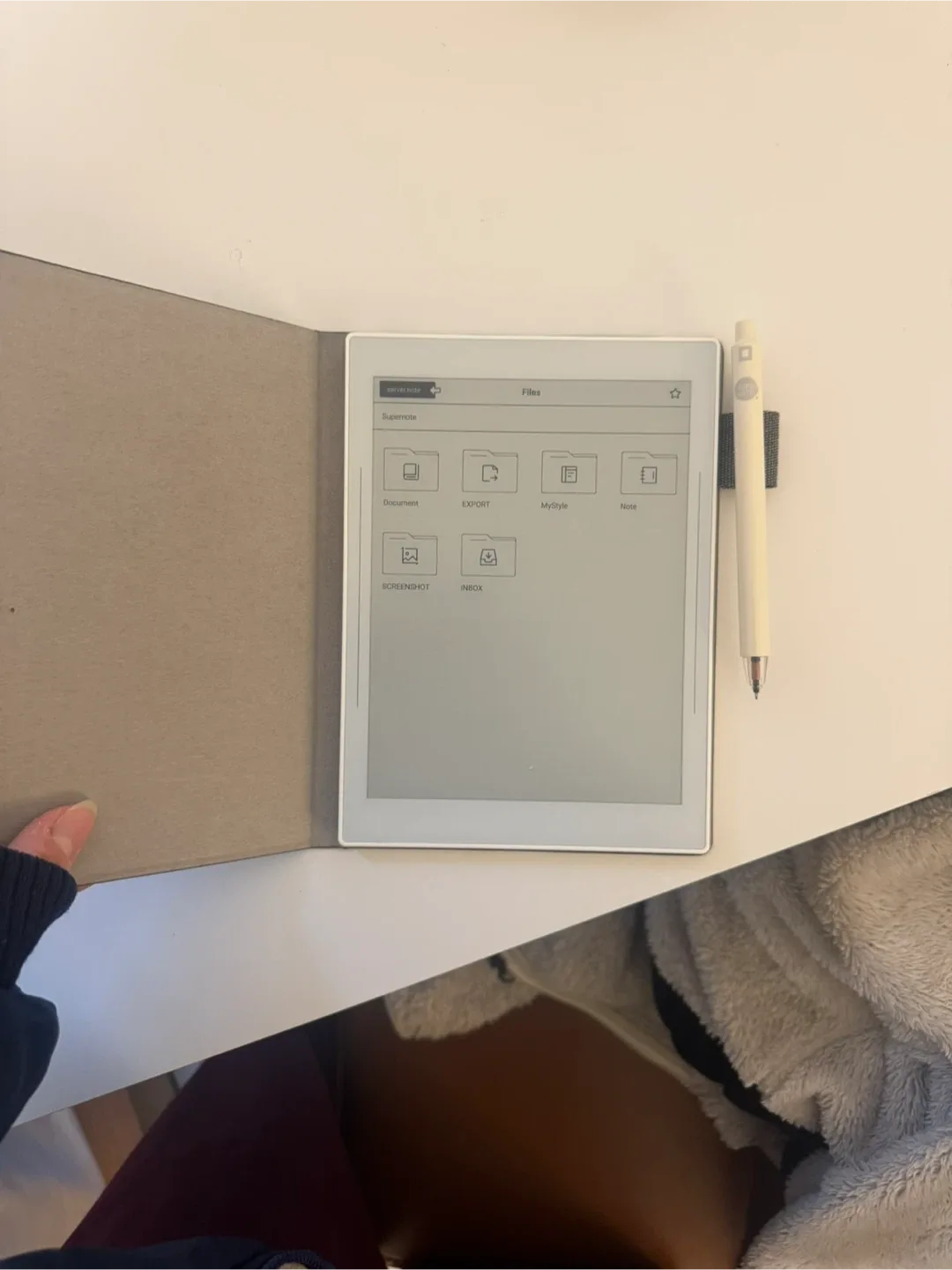 Supernote Nomad White E-ink Tablet with Canvas Folio