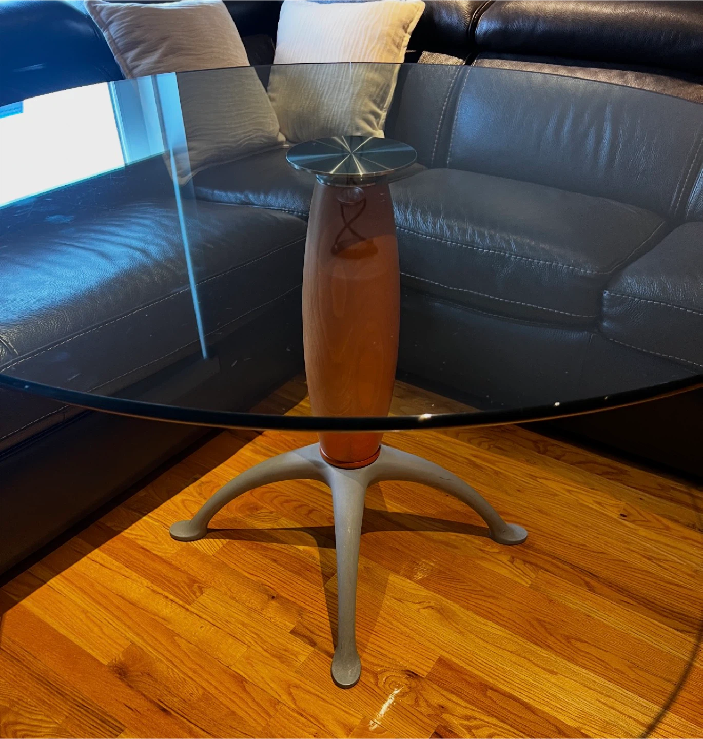 Glass Top Round Coffee Table - photo 2