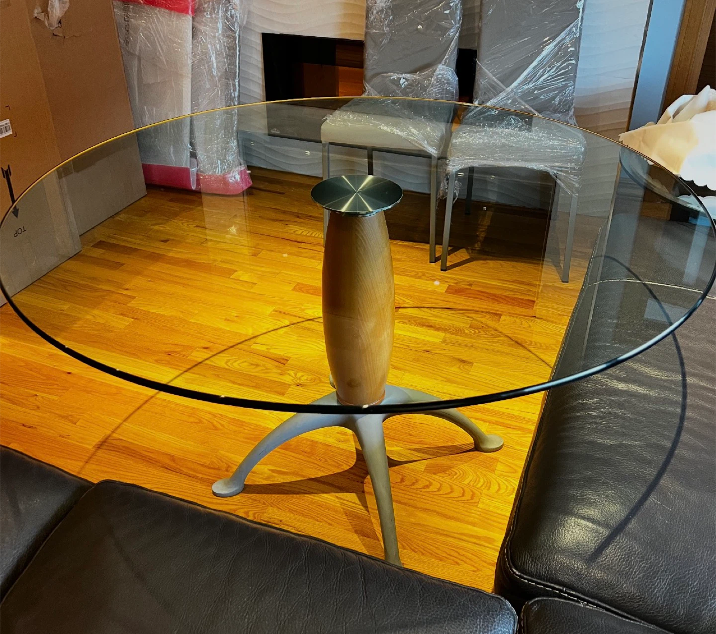 Glass Top Round Coffee Table
