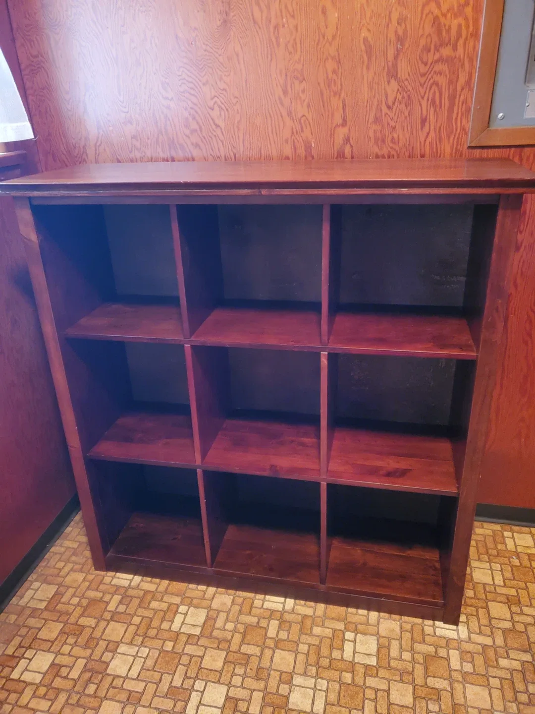 Wooden Bookshelf with Cubbies
