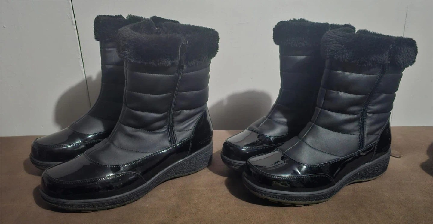 Black Winter Boots with Fur Trim - photo 3