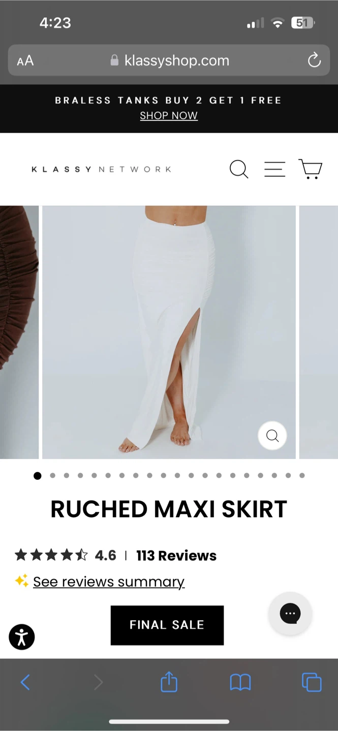 Klassy Network Ruched Maxi Skirt - White - photo 2