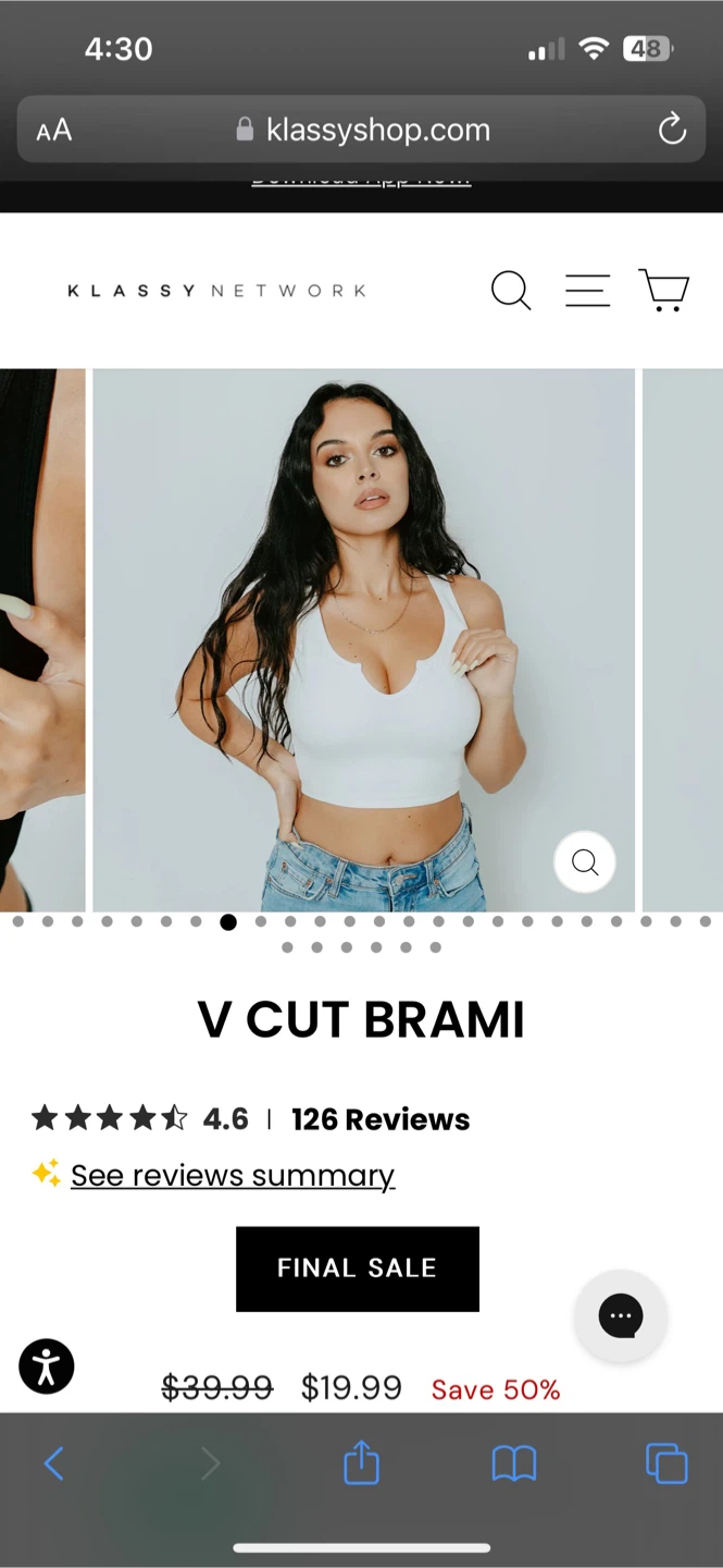 Klassy Network V Cut Brami - Size XS