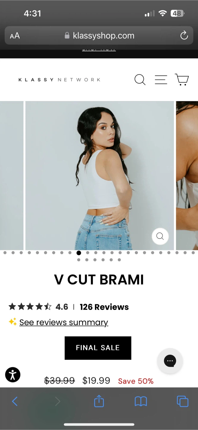 Klassy Network V Cut Brami - Size XS - photo 2