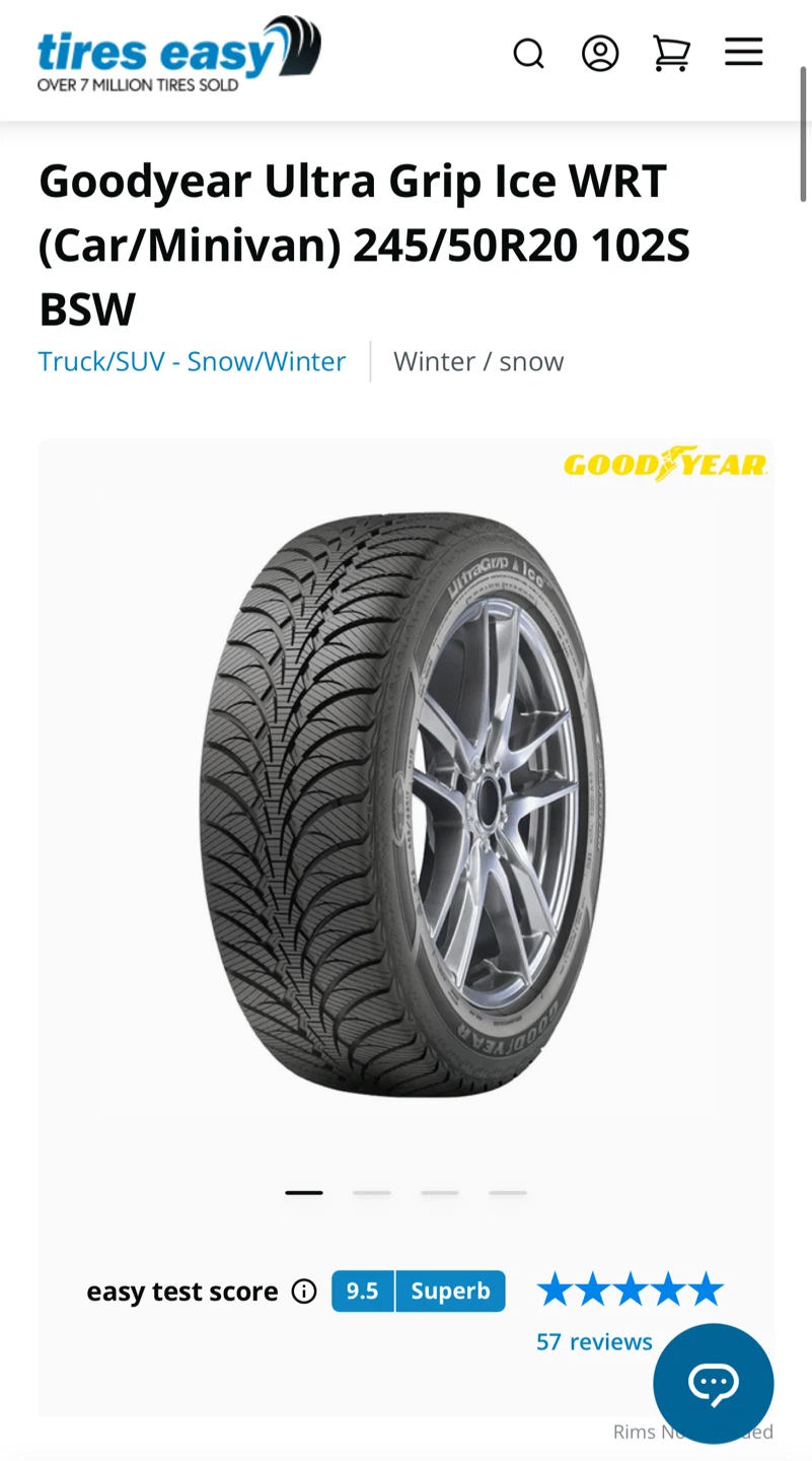 Goodyear Ultra Grip Ice WRT 245/50R20 Tire - photo 2