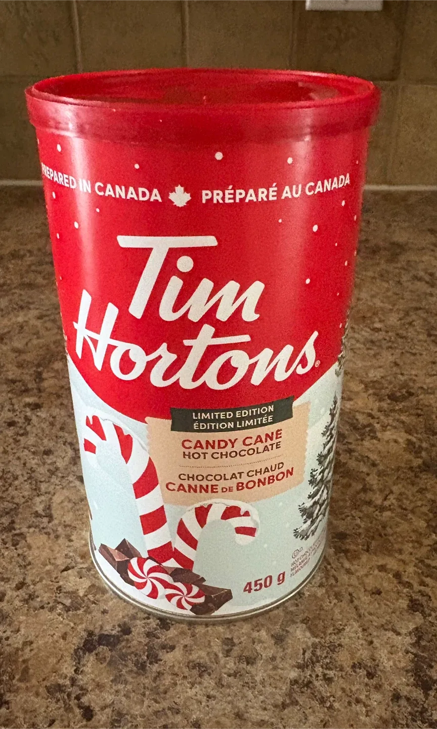 Tim Hortons candy cane hot chocolate powder (FREE)