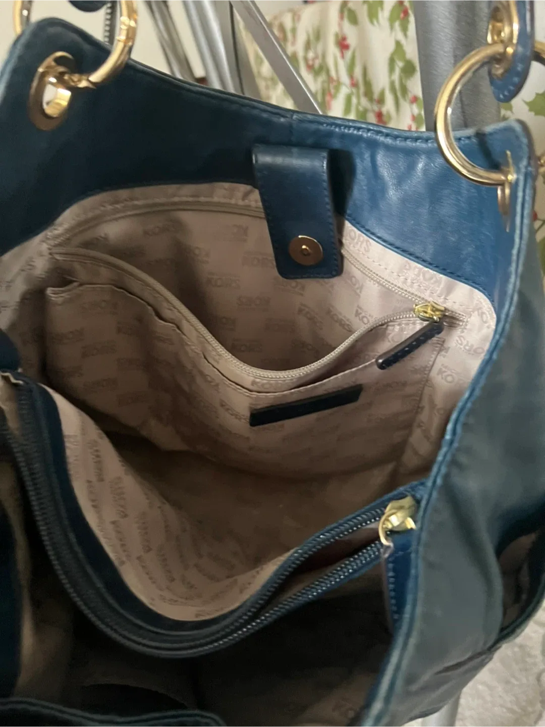 Michael Kors Blue Leather Shoulder Bag image indicator(2)
