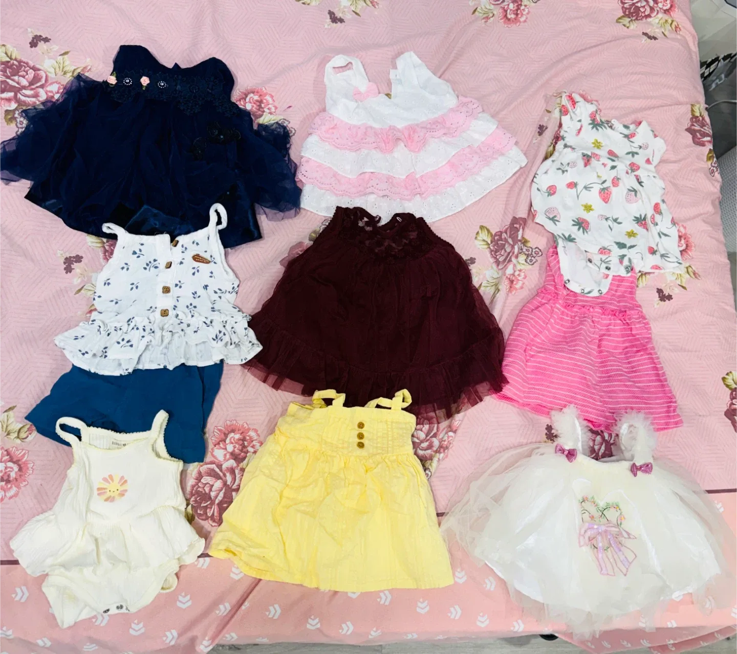 0-3 month old baby girl dresses and swaddles