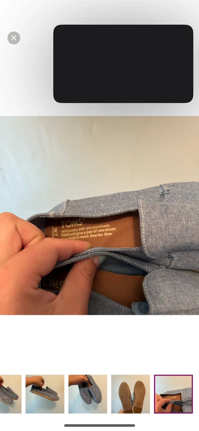 TOMS Women's Size 7 Blue Slip-On Shoes image indicator(5)