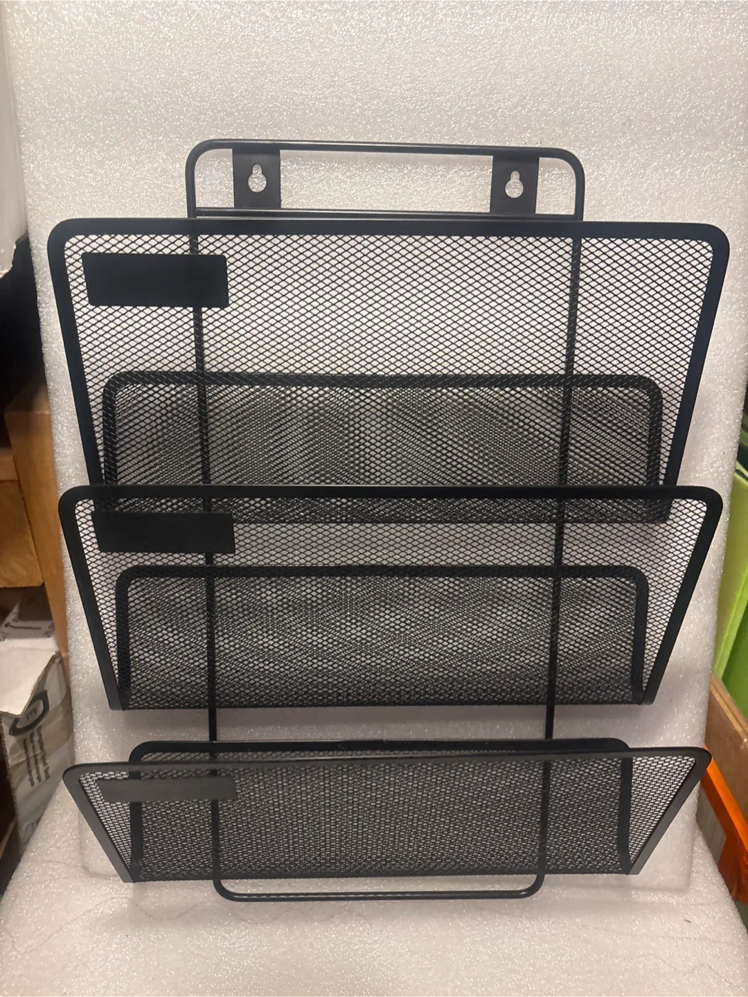 Black Metal Mesh Wall File Organizer