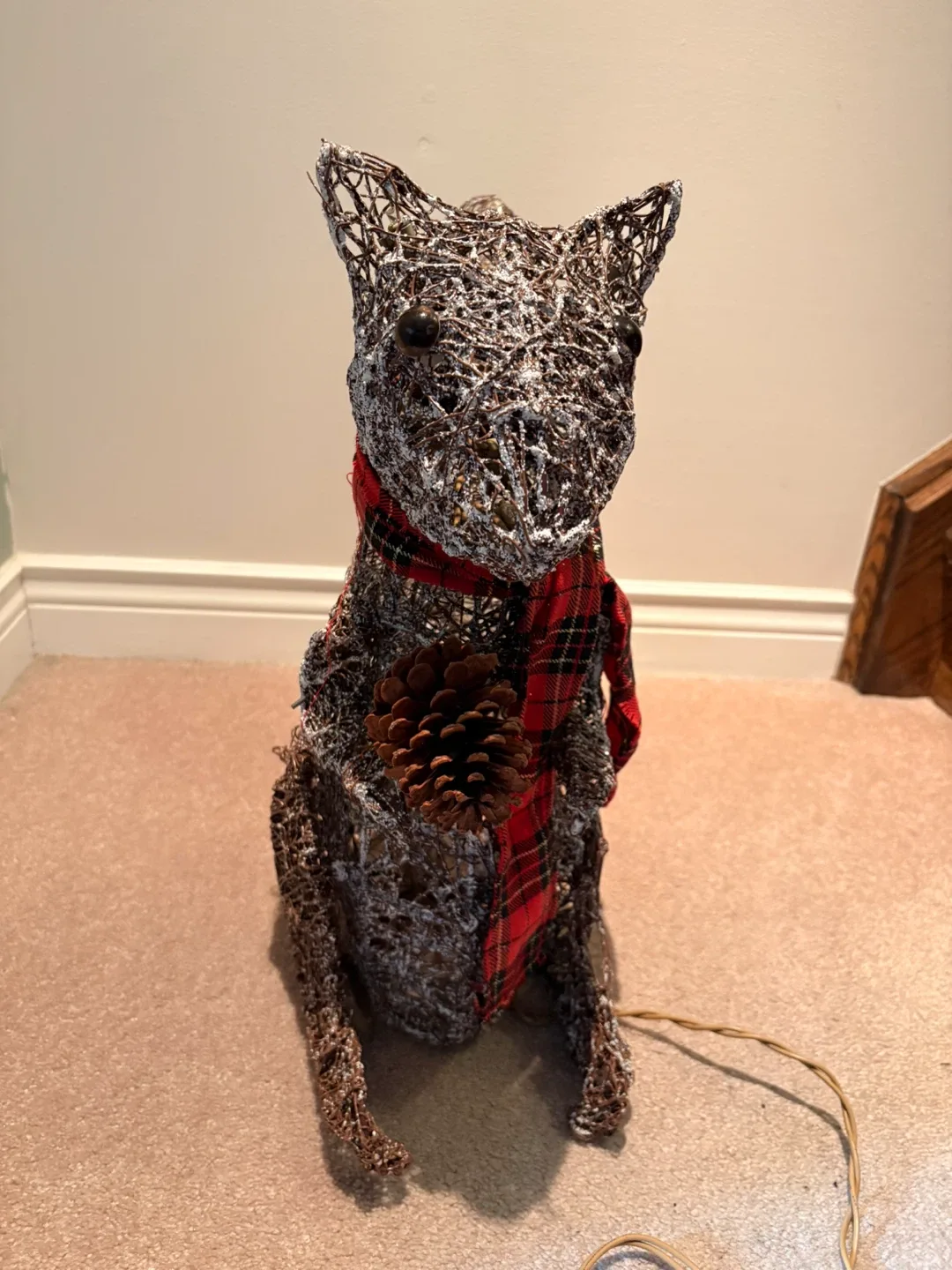 Wire Squirrel Christmas Decoration with Lights image indicator(2)