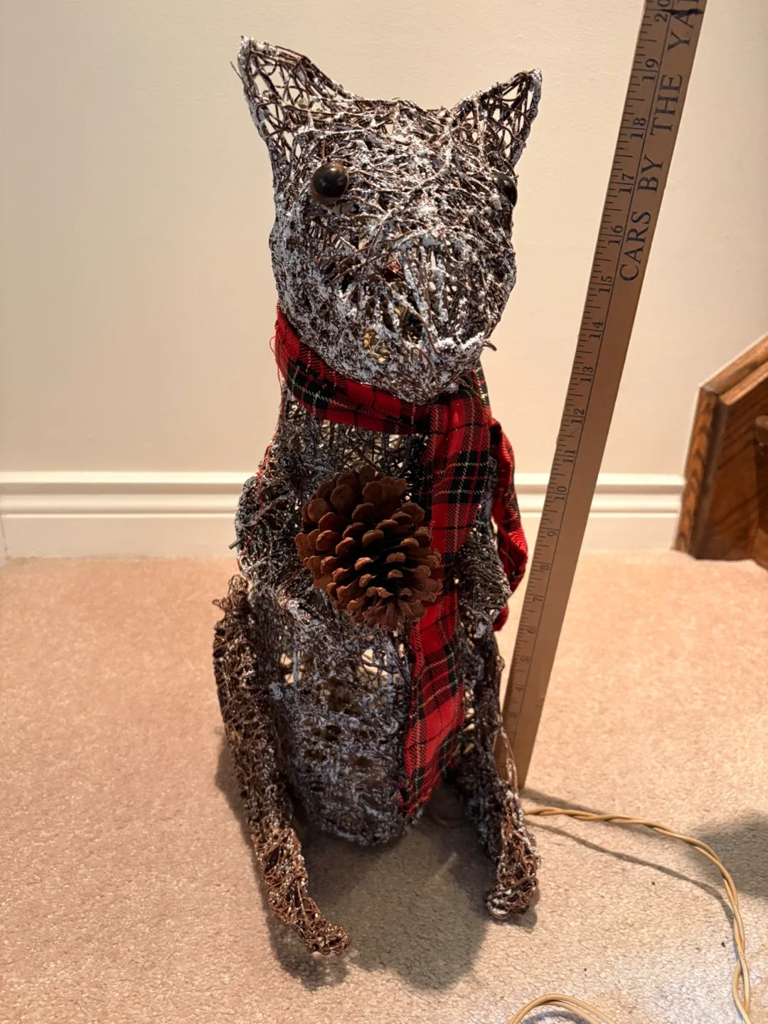 Wire Squirrel Christmas Decoration with Lights image indicator(6)