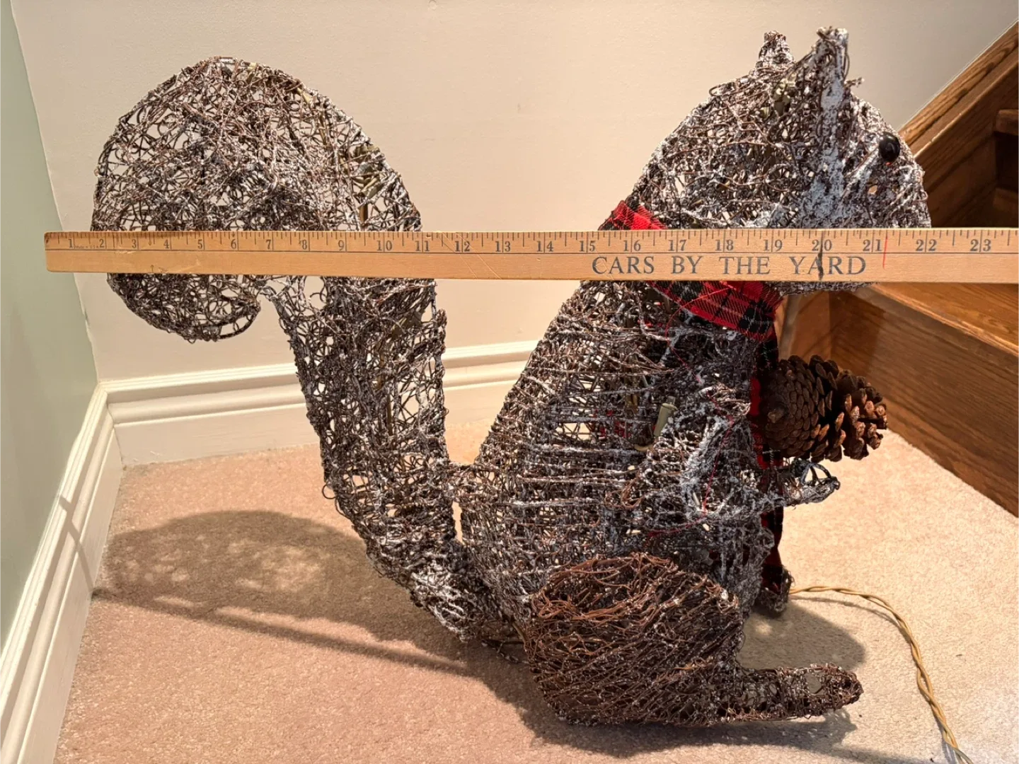 Wire Squirrel Christmas Decoration with Lights image indicator(7)