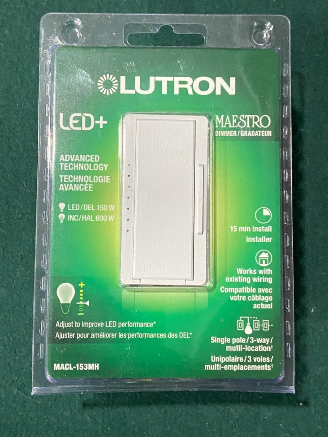 New Lutron Maestro LED+ Dimmer MACL-153MH