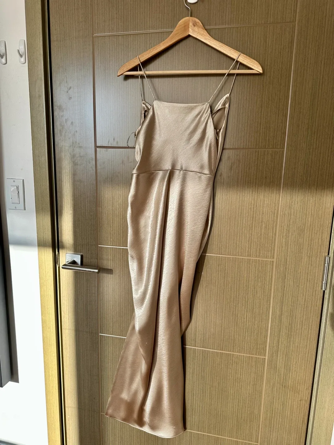 Anthropologie Sachin & Babi Gold Champagne Ruched Dress image indicator(2)