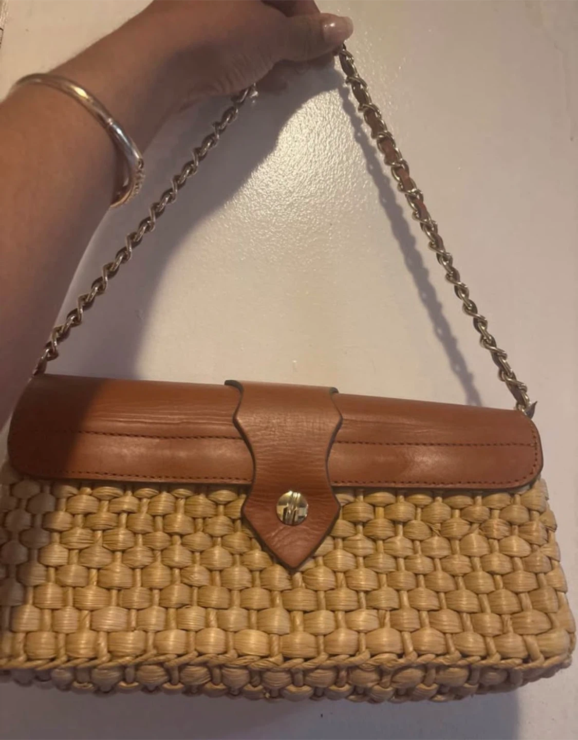 Michael Kors Straw & Leather Shoulder Bag - photo 2
