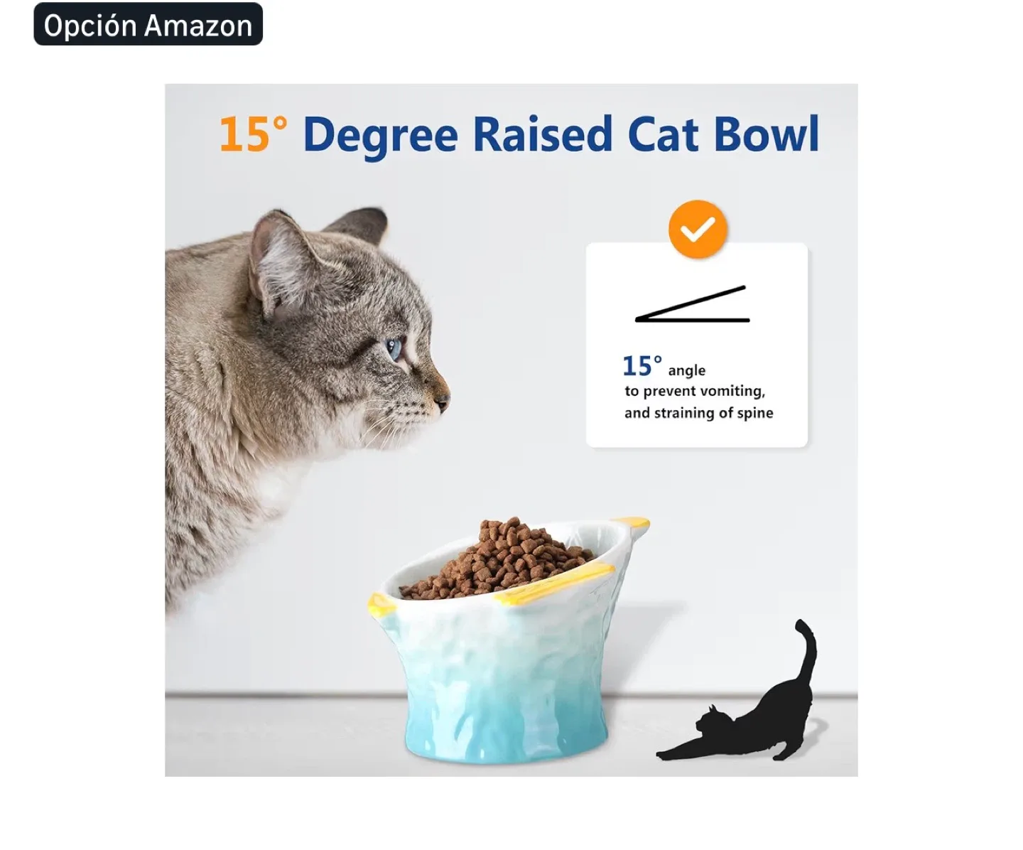 Tioncy 2-Pack Raised Cat Bowls - Ceramic image indicator(4)