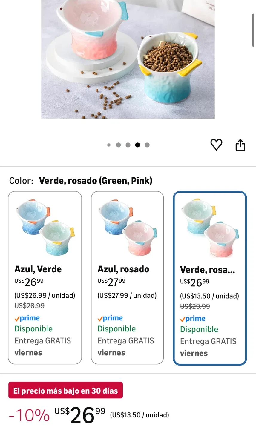 Tioncy 2-Pack Raised Cat Bowls - Ceramic image indicator(2)