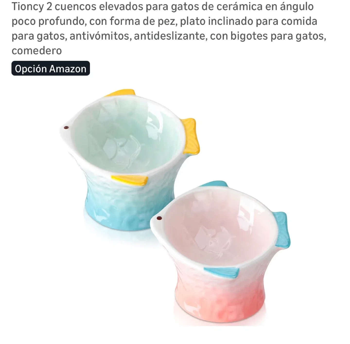 Tioncy 2-Pack Raised Cat Bowls - Ceramic image indicator(3)