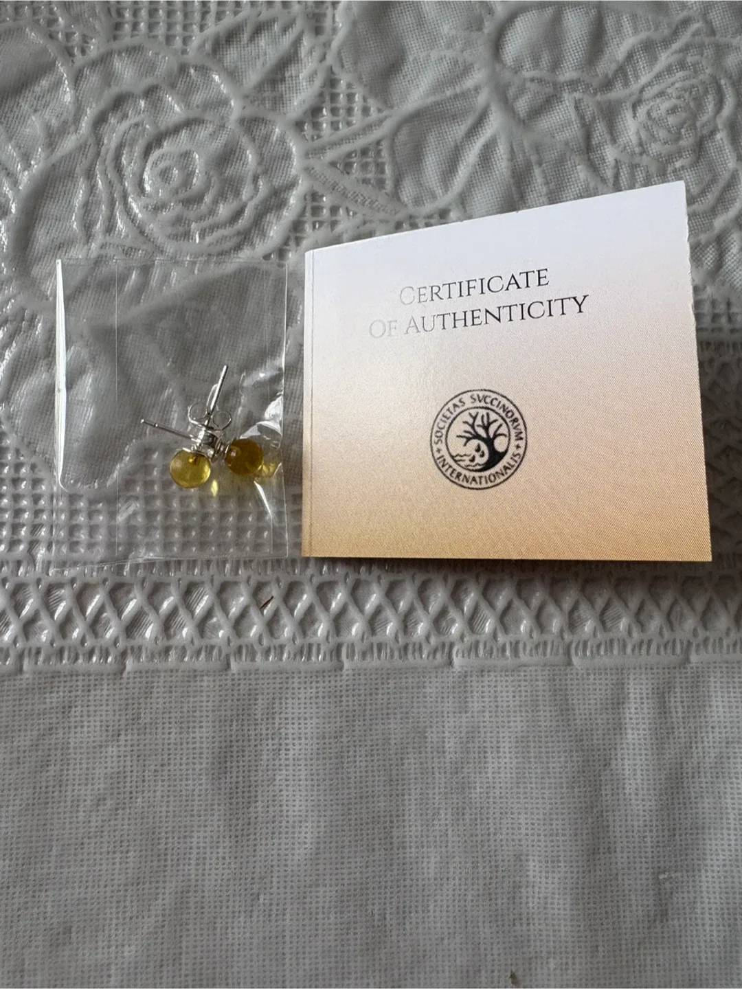 Amber earrings (New) (Authentic)(Giving away for FREE)