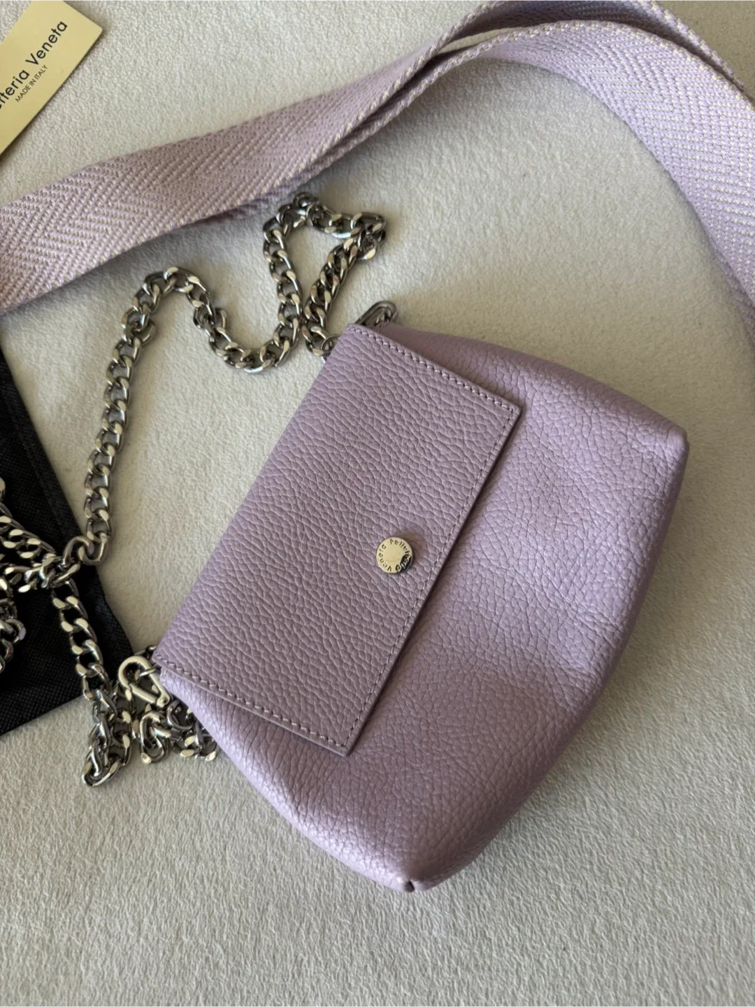 Lilac Leather Crossbody Bag