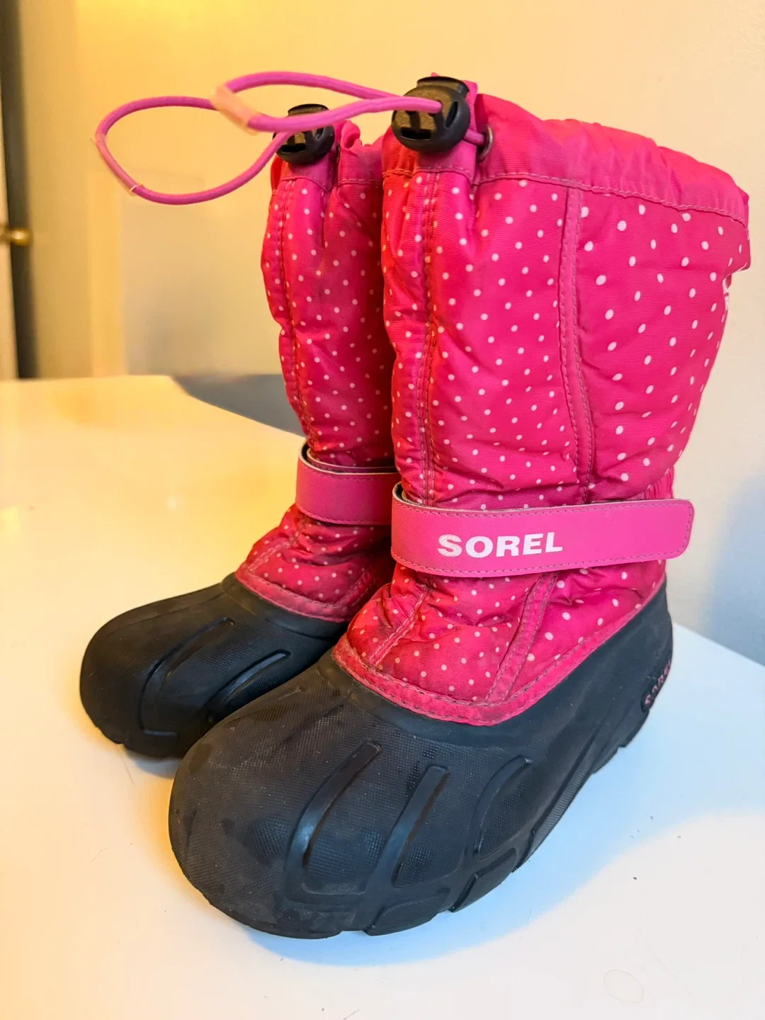 Sorel Pink Polka Dot Snow Boots
