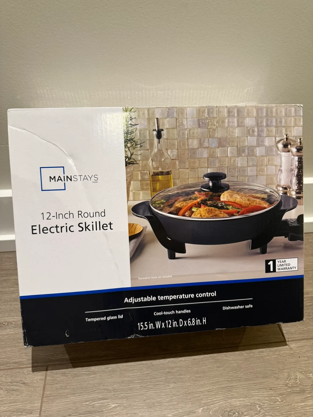 Mainstays 12-Inch Round Electric Skillet - New in Box!