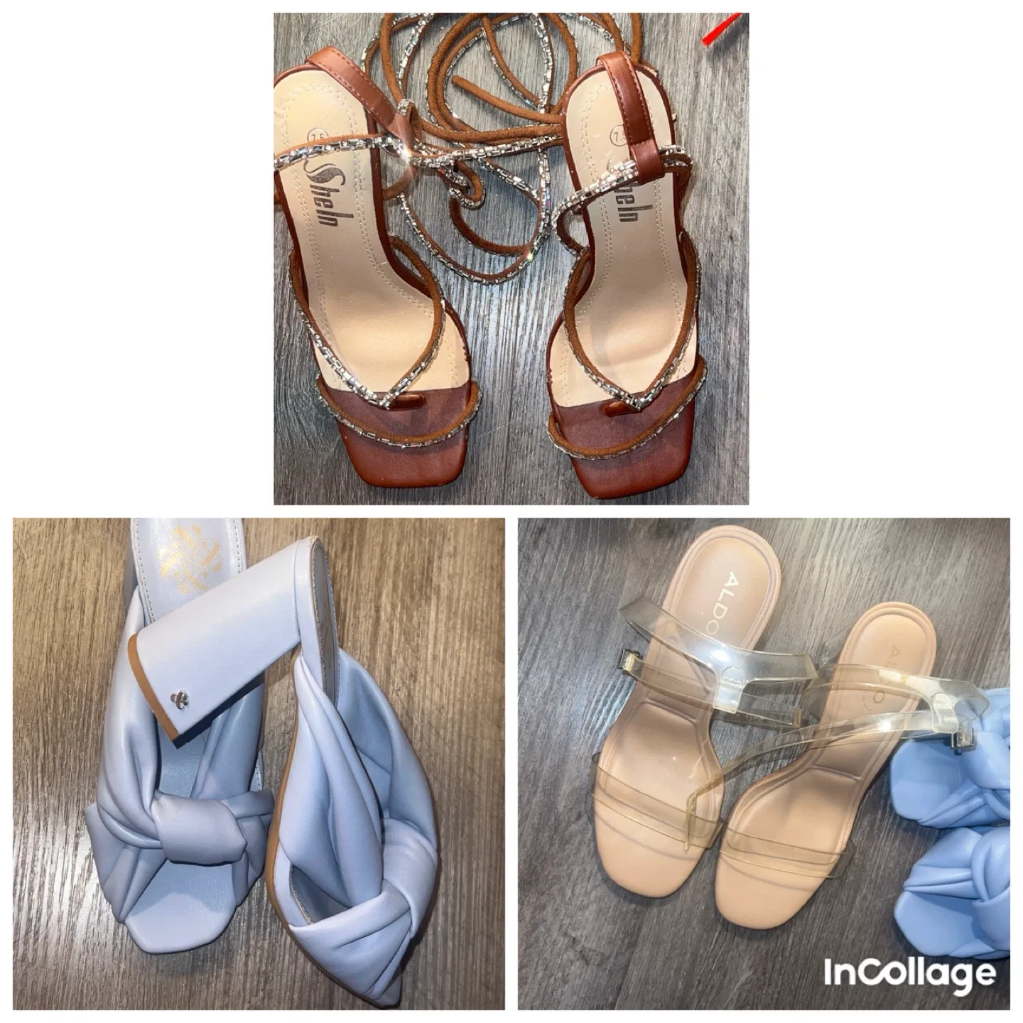 Shein Brown Embellished Heels Size 7.5