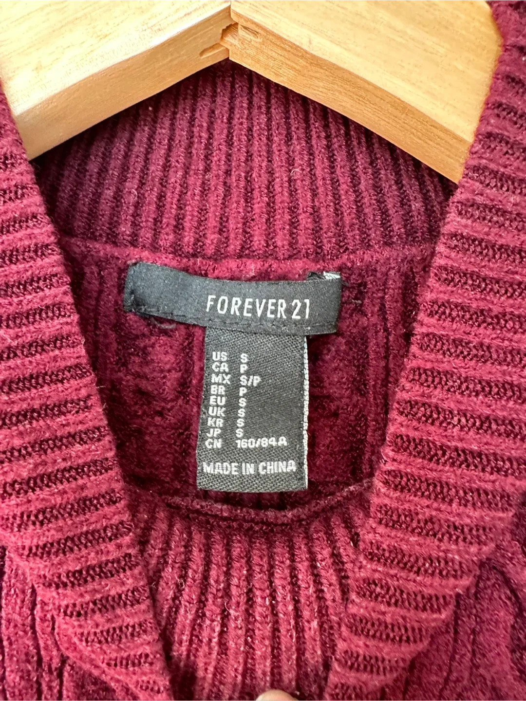 F21 Knit Red Burgundy Maroon Top - Size S image indicator(2)