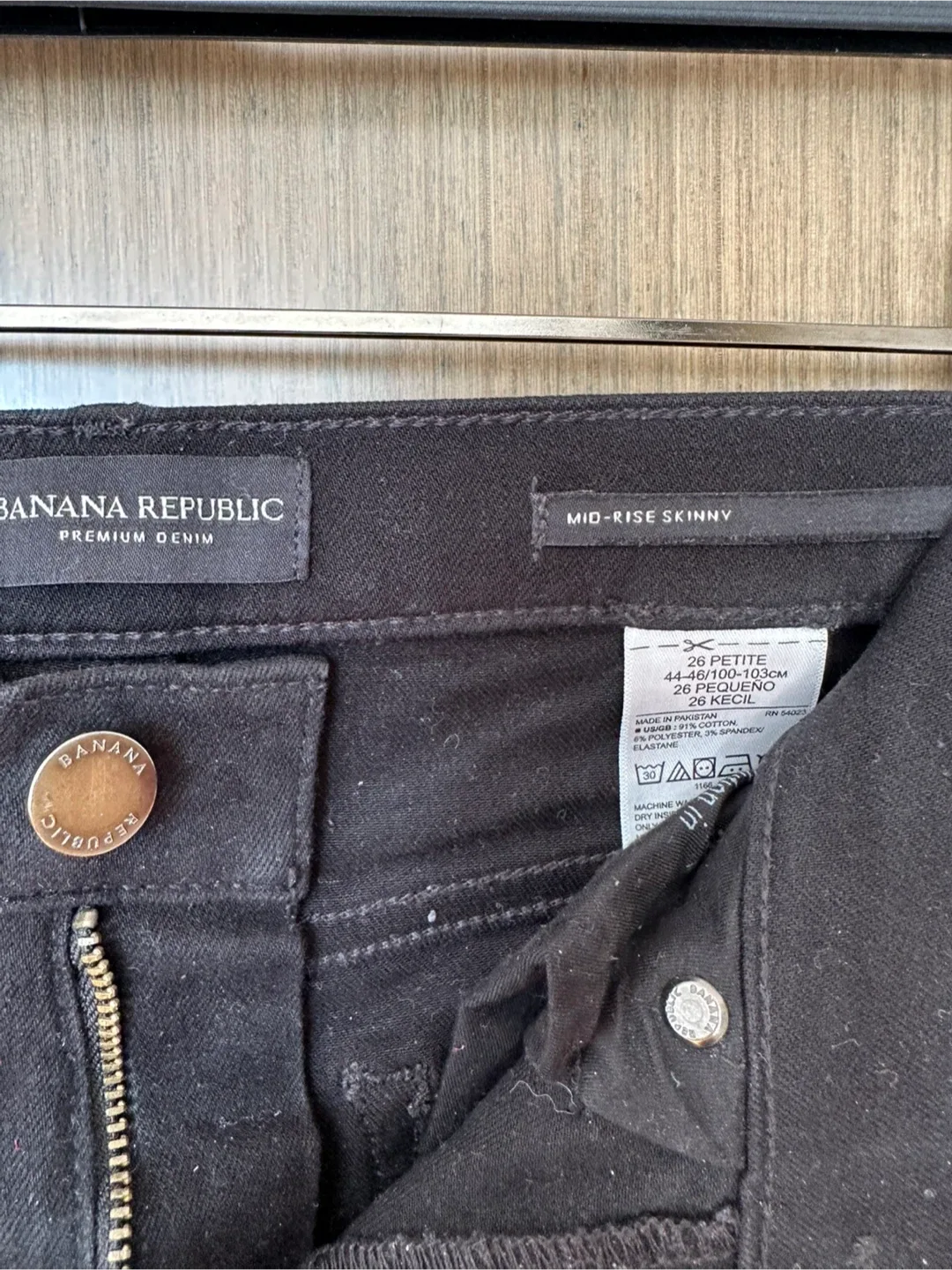 Banana Republic Mid-Rise Skinny Black Jeans - Size 26 Petite image indicator(2)