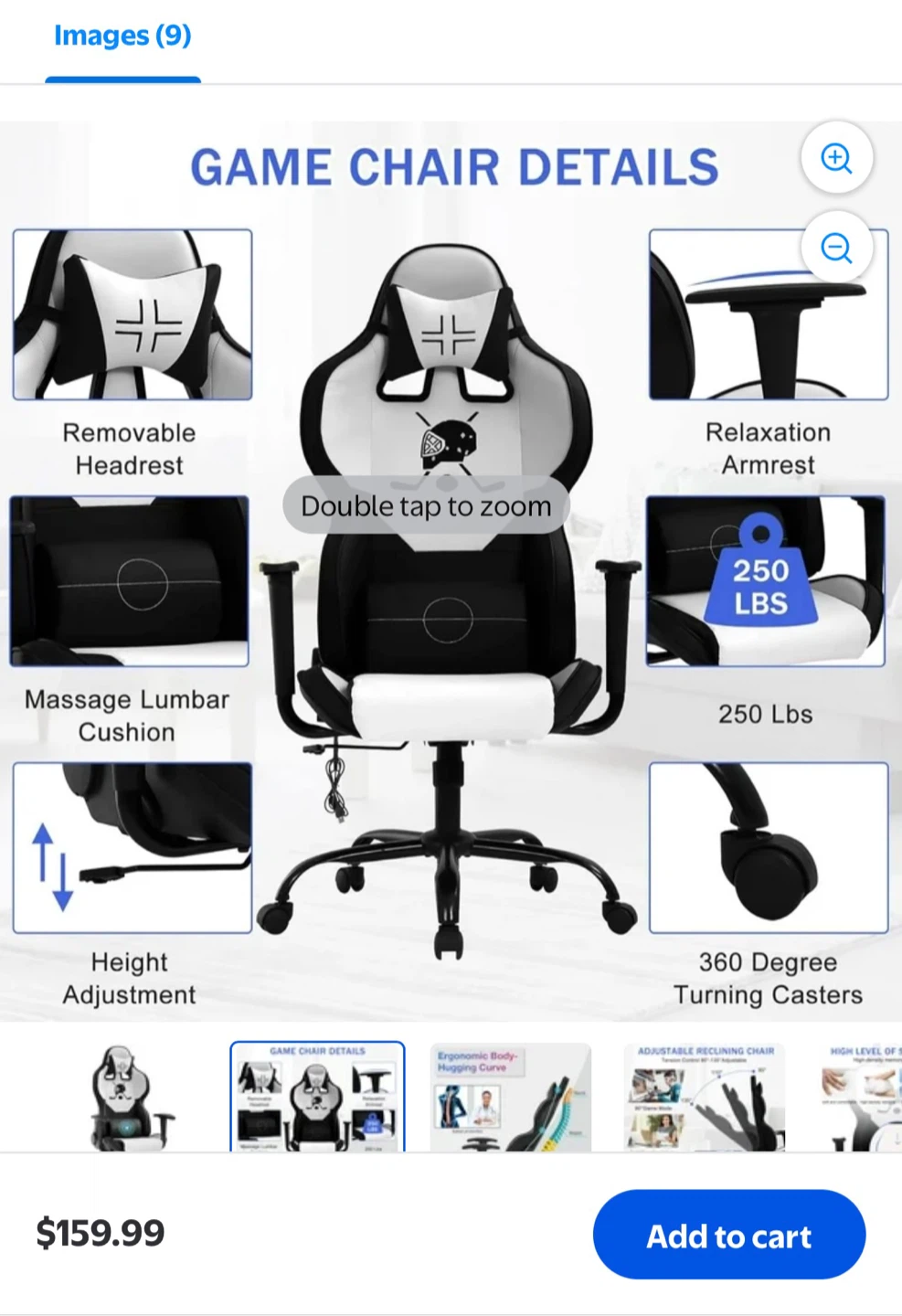 Black & White Gaming Chair - photo 2