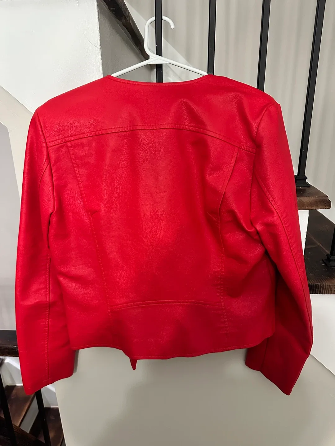 Dynamite Red Faux Leather Jacket, Size L image indicator(3)