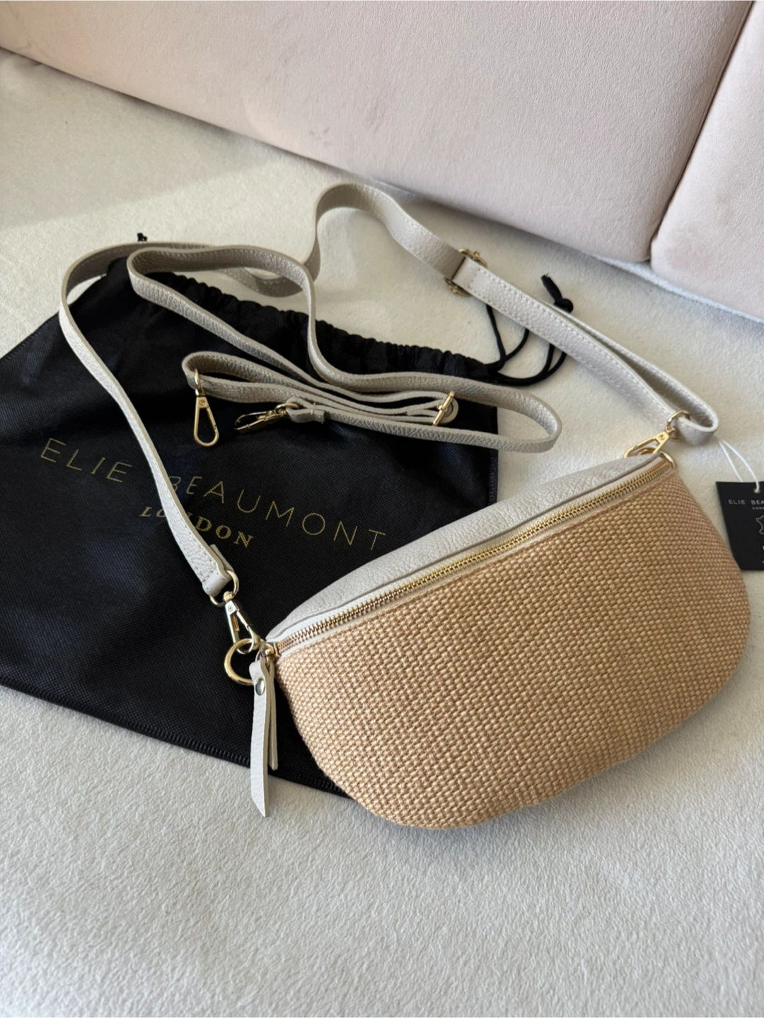 Woven/Leather Sling Bag - New!
