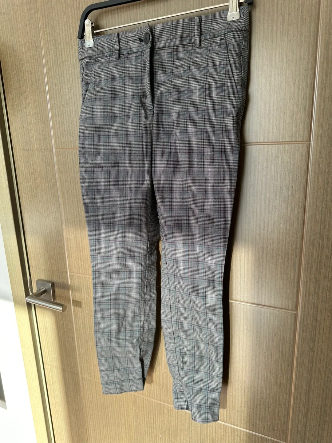 Plaid High Waist Skinny Pants - Size 2P