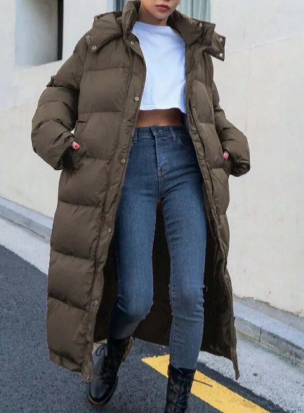 Dazy Olive Green Puffer Coat - Size XS