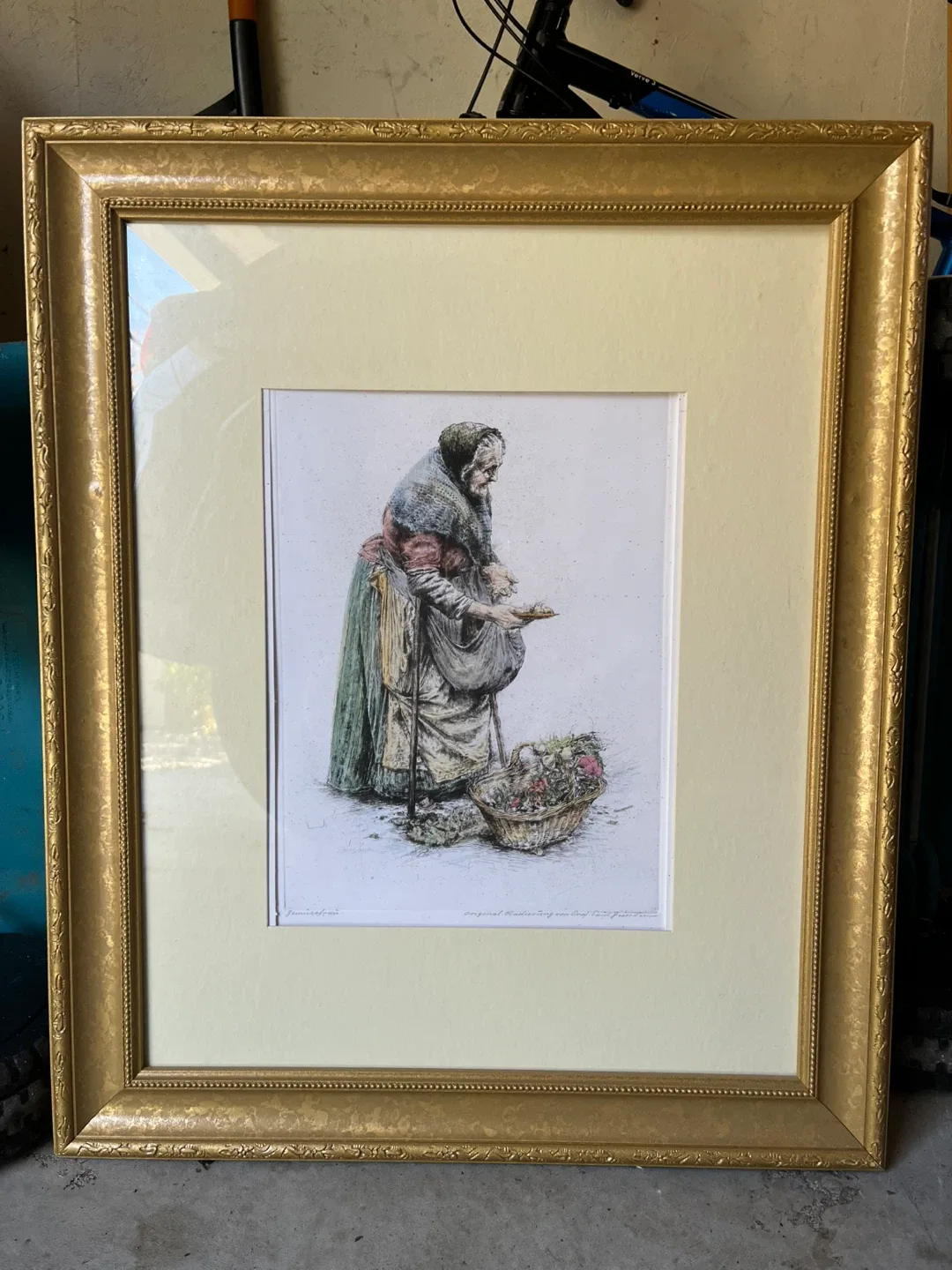 Framed art print of a Peasant Woman