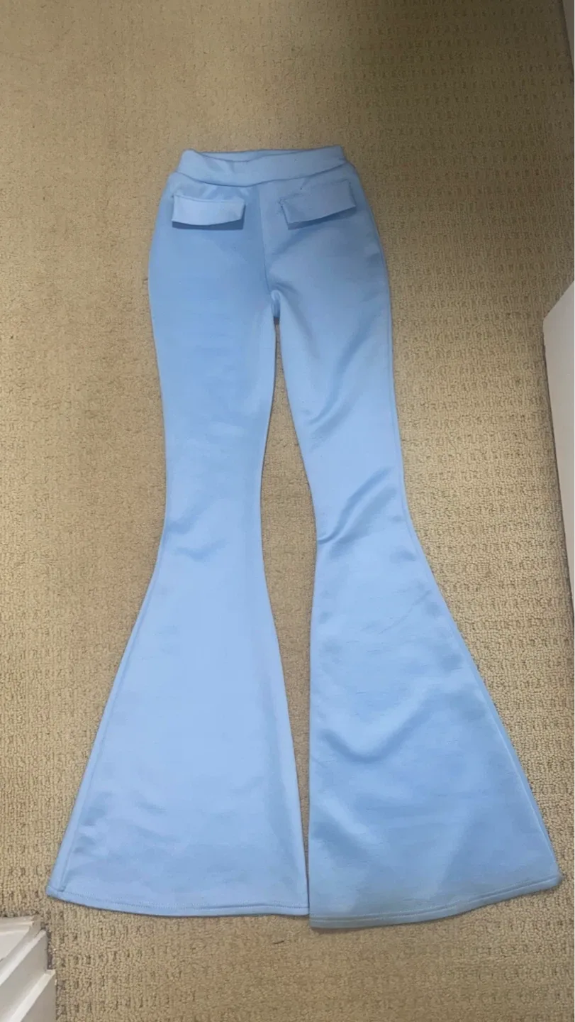 Light Blue Retro Flare Pants image indicator(2)