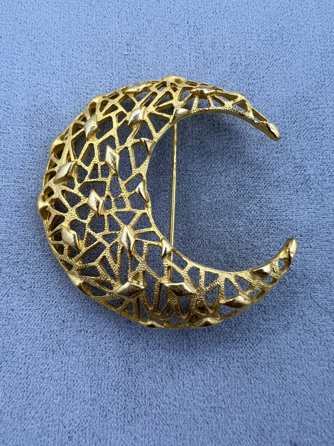 Vintage Crescent Moon Brooch