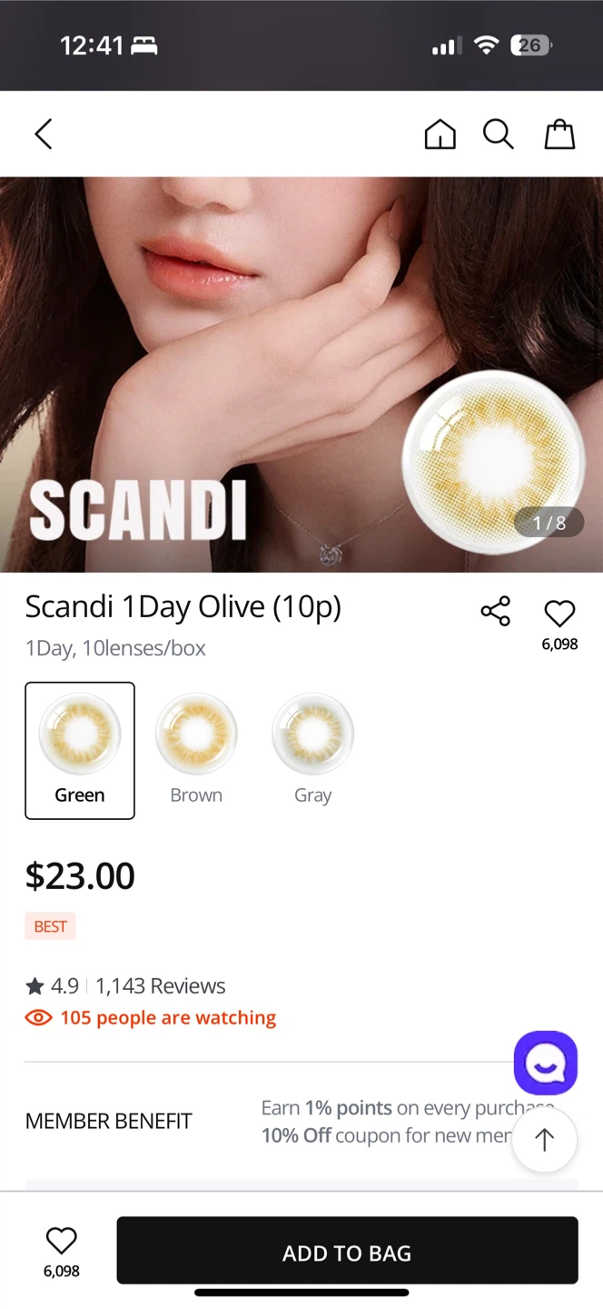 Olens Scandi 1Day Olive (10p) Contact Lenses - photo 2