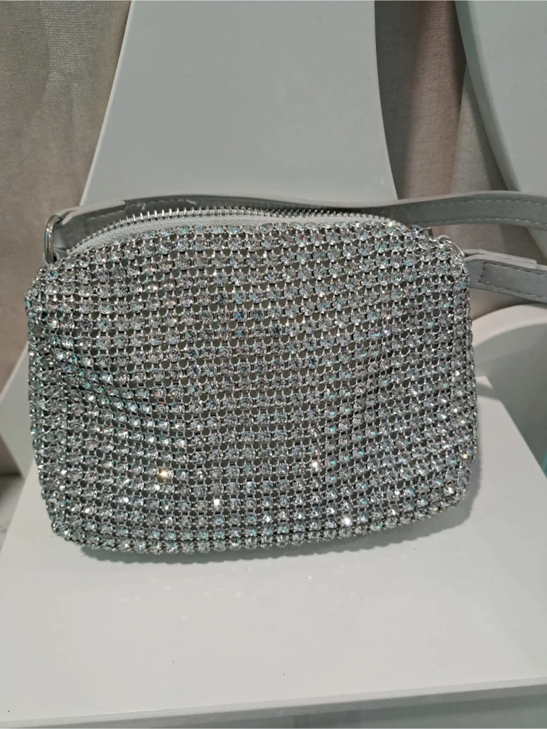 Le Chateau Silver Rhinestone Mini Bag image indicator(3)