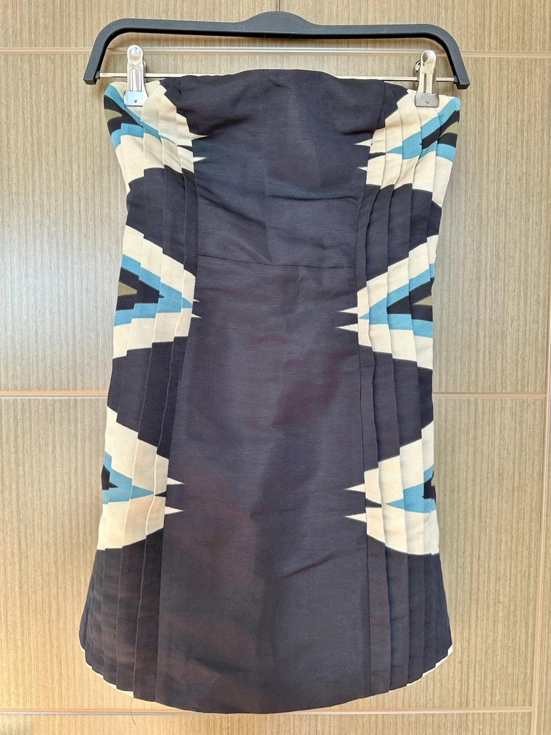 UO Strapless Mini Dress Geometric Pattern