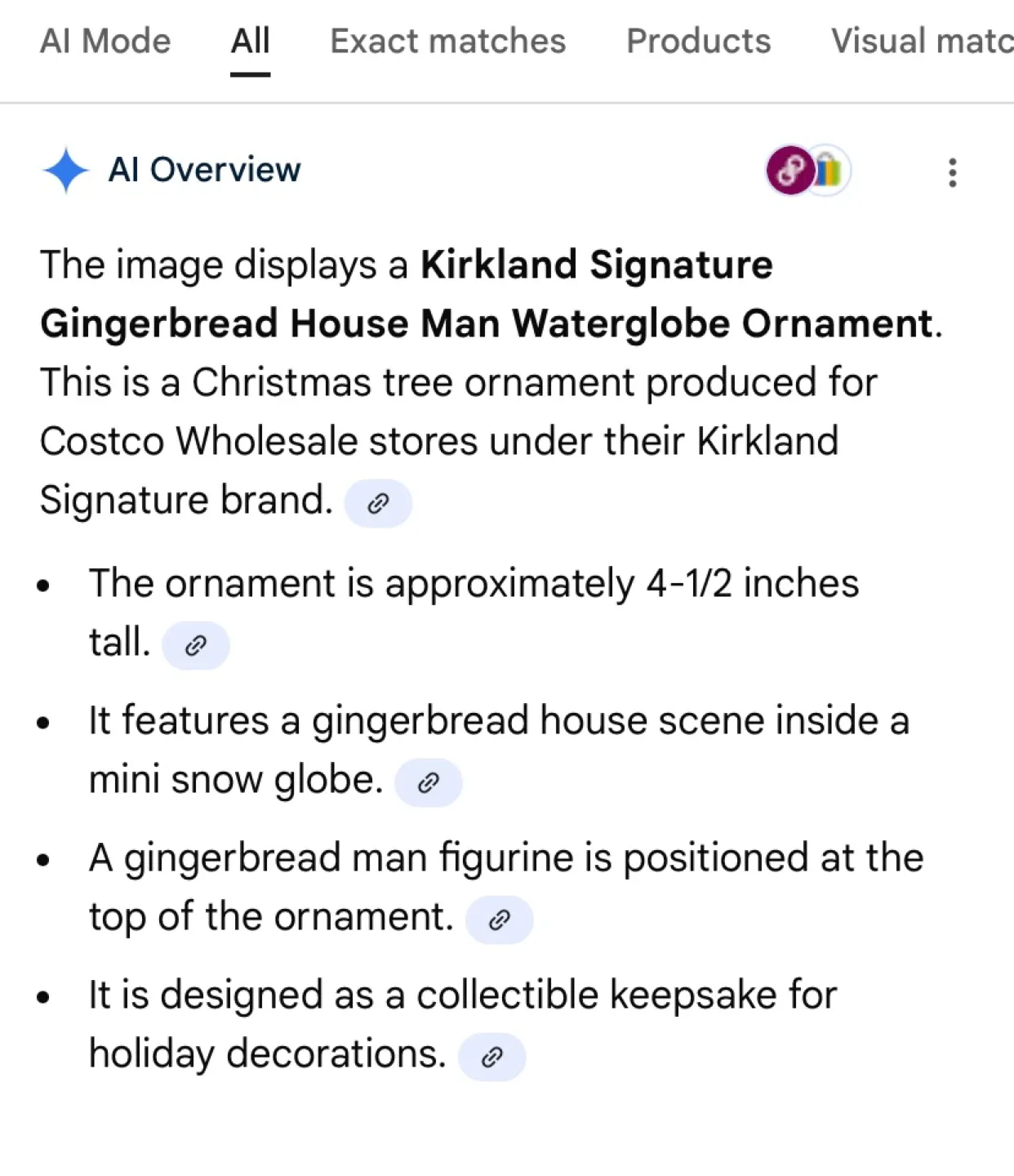 Kirkland Signature Gingerbread House Waterglobe Ornament image indicator(4)