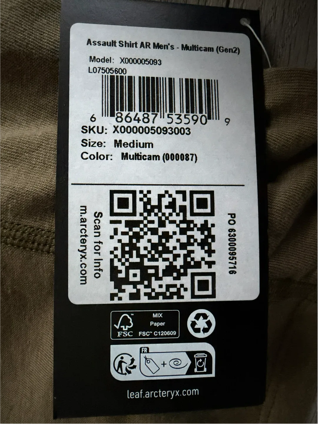 Arc'teryx Leaf Assault Shirt AR Men's - Multicam (Gen2) M image indicator(3)