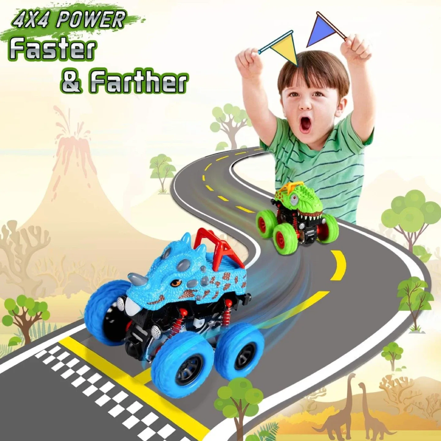 Dinosaur Toys - Monster Truck Toy for Boys Aged 2-5 image indicator(4)