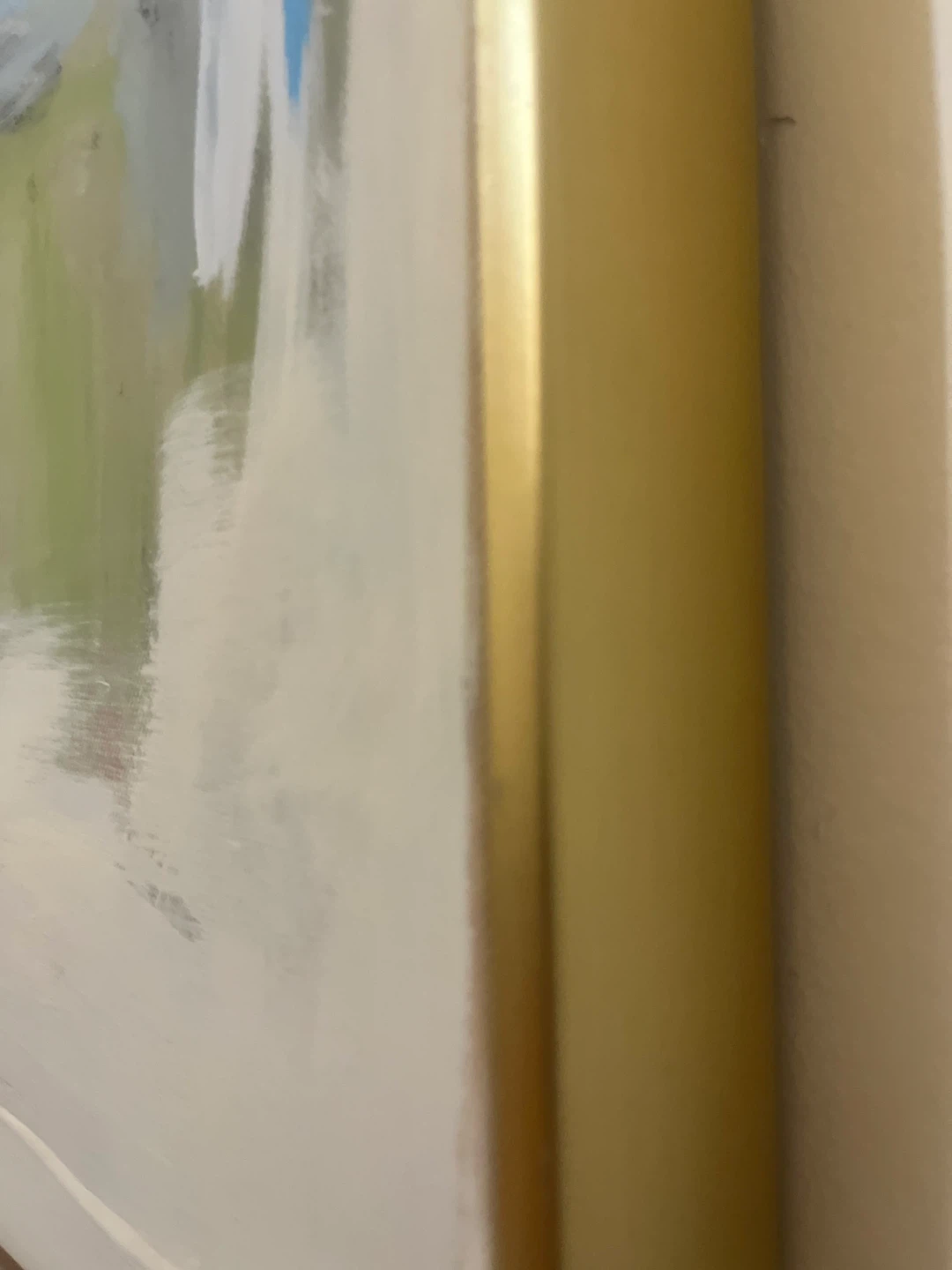Abstract Original Painting with Gold Frame - photo 3