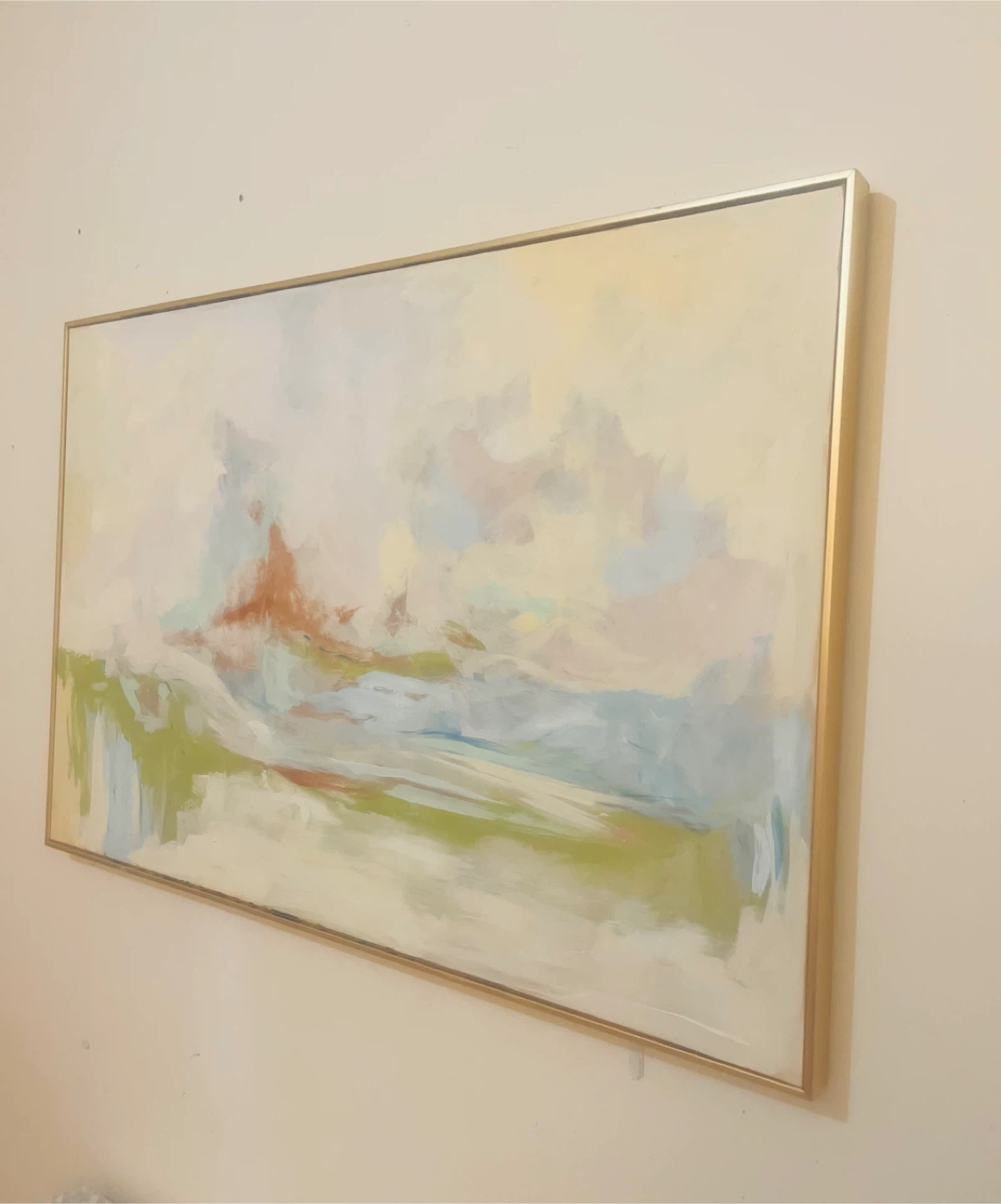Abstract Original Painting with Gold Frame