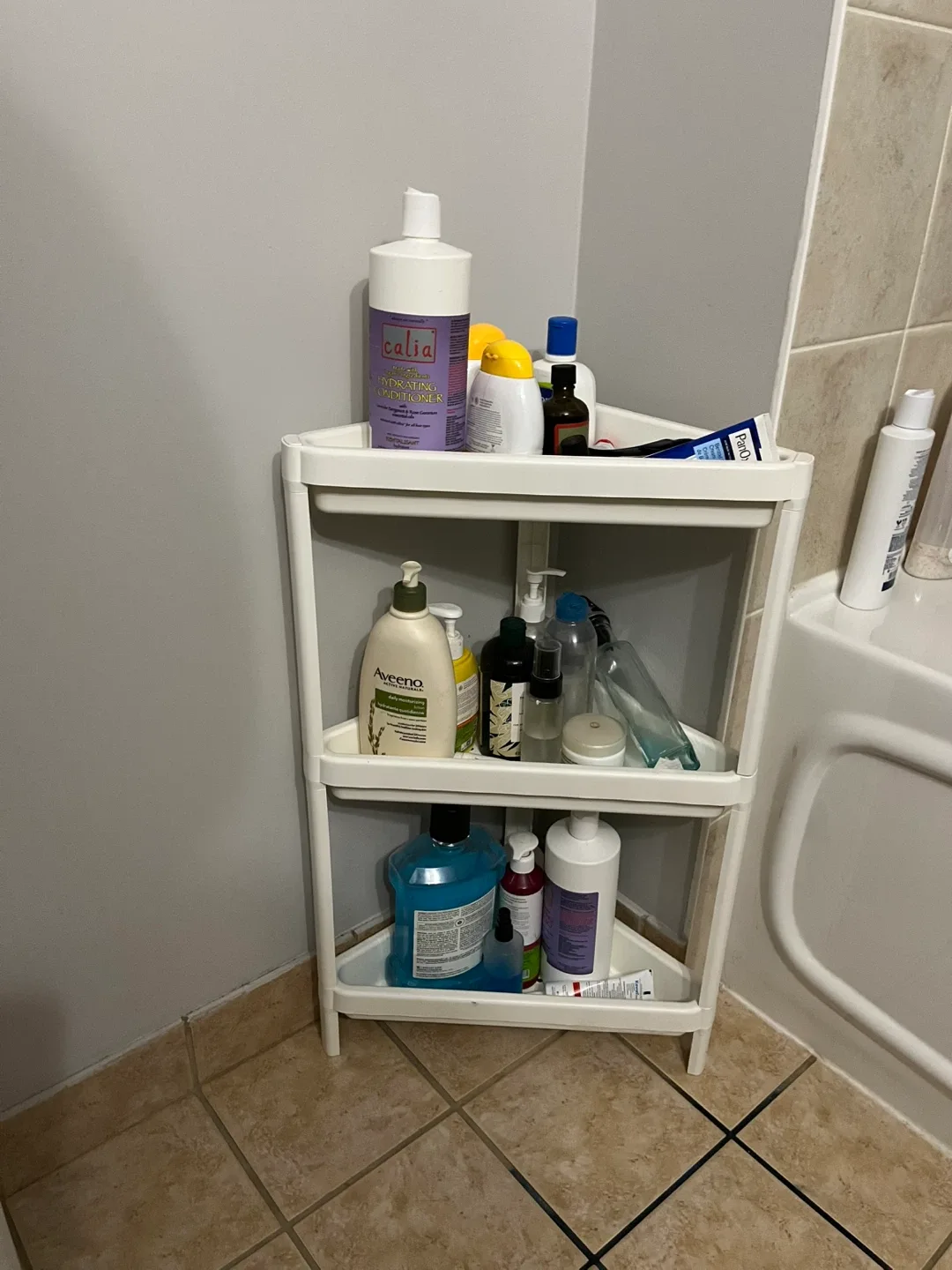 3-Tier Corner Shelf - White