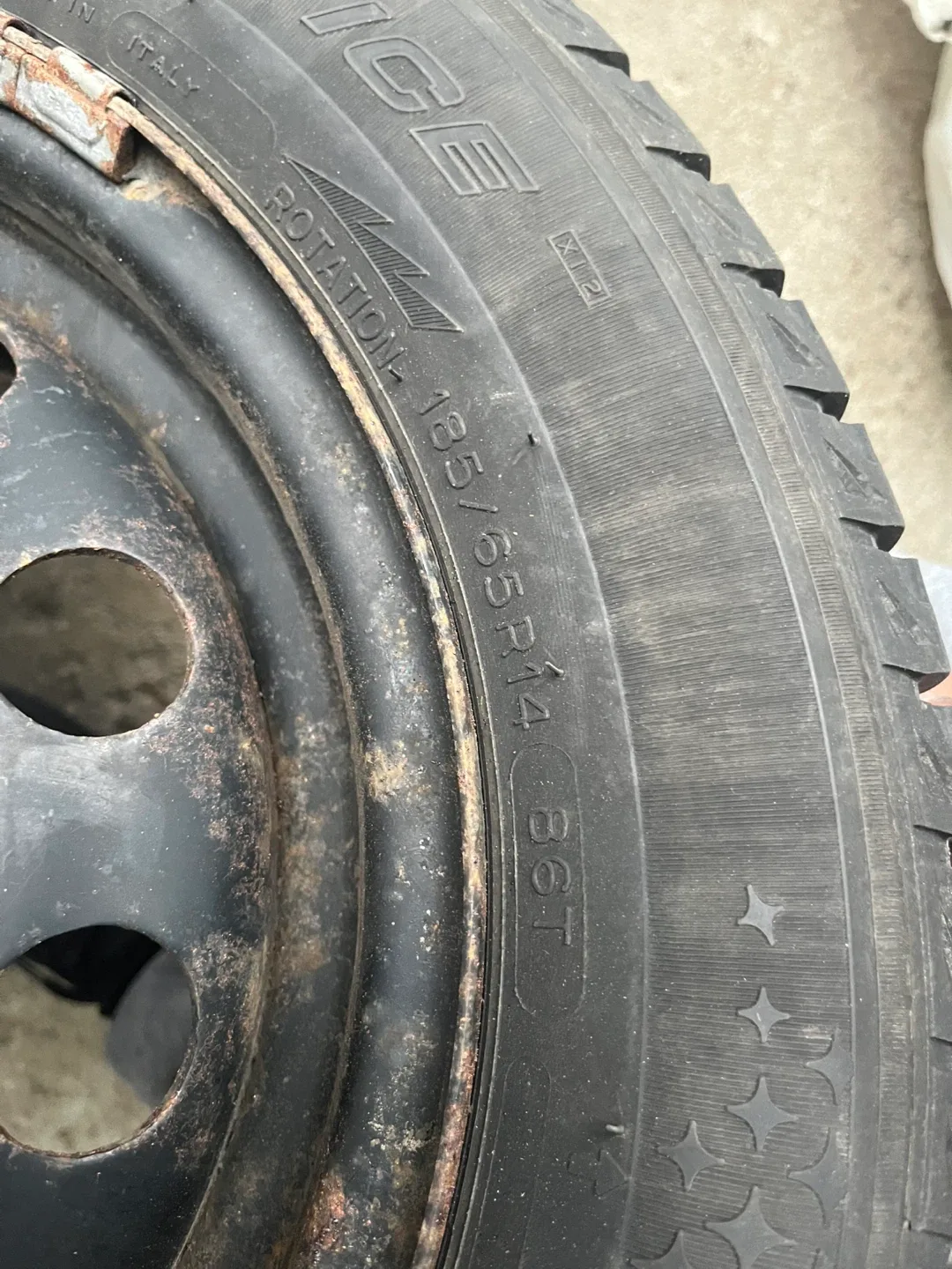 4 x 4.108 winter black metal rims. image indicator(5)