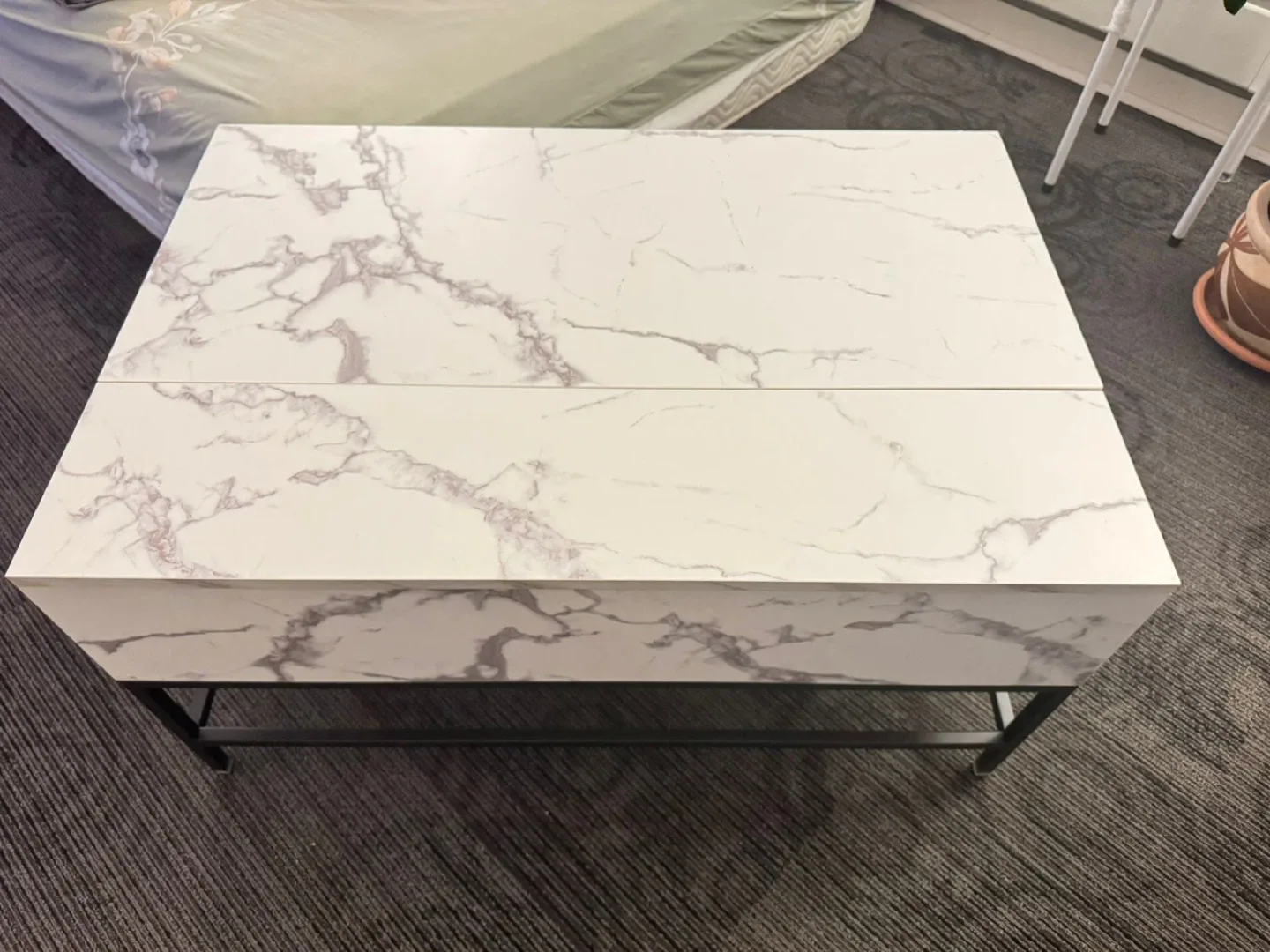 Lift Top Coffee Table - White Marble