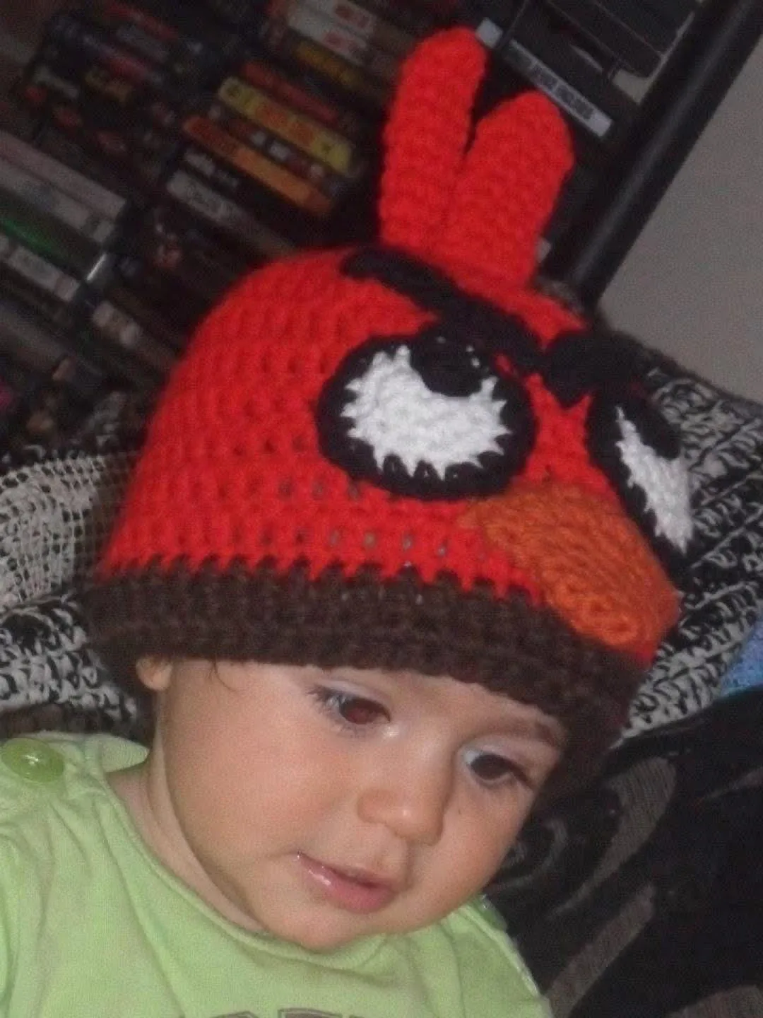 Handmade Angry Birds Red Crochet Hat image indicator(4)